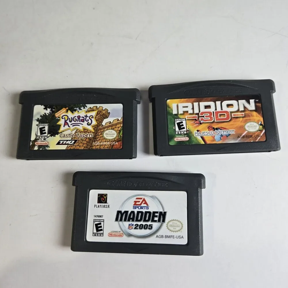 Game Boy Advance GBA 3-Game Lot | Rugrats Castle Capers, Iridion 3D, Madden 2005